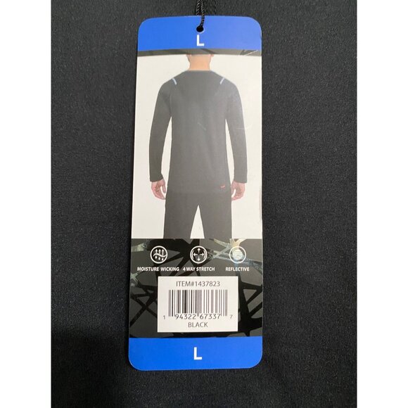 Spyder Men's Large Black Active Long Sleeve ProWeb Microfleece Tee T-Shirt - Picture 8 of 11